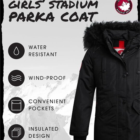 CANADA WEATHER GEAR Girls Winter Coat Large (14/16) Black NWT - Picture 3 of 9
